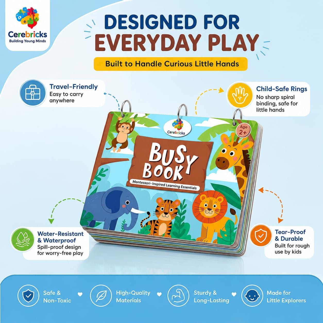 Montessori Busy Book | Busy Binder for Toddlers| Quiet Book | Preschool Learning Activity Book with Alphabet, Numbers, Shapes & Color Matching | Early Educational Toy|Ages 2, 3, 4, 5 #todoyo